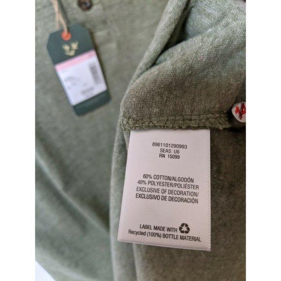 Outdoor Life Mens Wilderness Henley Short Sleeve Sea Kelp Heather TShirt Sz 2XLT - Picture 8 of 9